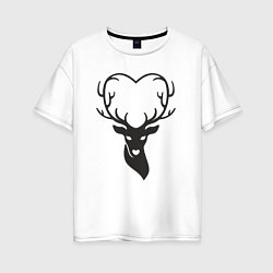 Женская футболка оверсайз Love deer