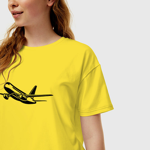 Женская футболка оверсайз Сухой Суперджет 100 черный / Желтый – фото 3