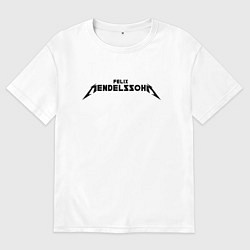 Футболка оверсайз женская Мендельсон чёрный, цвет: белый