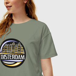 Футболка оверсайз женская City Amsterdam, цвет: авокадо — фото 2