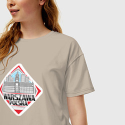 Футболка оверсайз женская Варшава Польша, цвет: миндальный — фото 2
