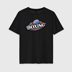 Футболка оверсайз женская Boxing sport, цвет: черный