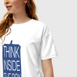 Футболка оверсайз женская Think inside the box, цвет: белый — фото 2