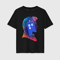 Футболка оверсайз женская Tardis and doctor, цвет: черный