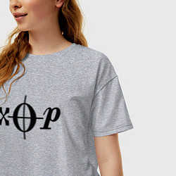 Футболка оверсайз женская Хор чёрный, цвет: меланж — фото 2