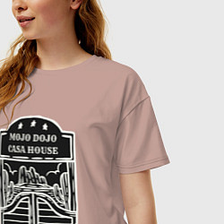 Футболка оверсайз женская Мачо дача хата хаус, цвет: пыльно-розовый — фото 2
