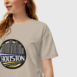 Футболка оверсайз женская Мегаполис Хьюстон, цвет: миндальный — фото 2