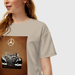 Футболка оверсайз женская Mercedes-benz автомобиль, цвет: миндальный — фото 2