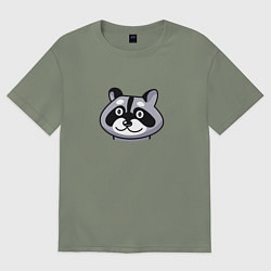 Футболка оверсайз женская Енот обормот, цвет: авокадо