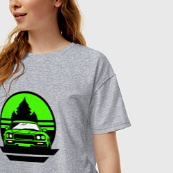 Футболка оверсайз женская Nissan skyline retro style, цвет: меланж — фото 2