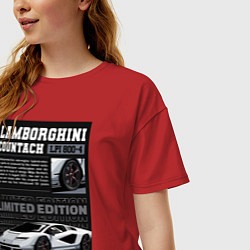 Футболка оверсайз женская Lamborghini countach, цвет: красный — фото 2