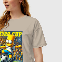 Футболка оверсайз женская Euro cup - Bart Simpson, цвет: миндальный — фото 2