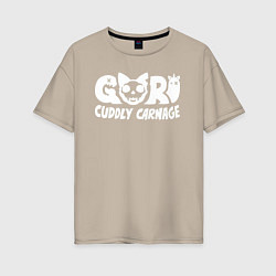 Футболка оверсайз женская Goro cuddly carnage logotype, цвет: миндальный