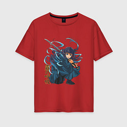 Женская футболка оверсайз Столп Тумана Муичиро Токито Клинок рассекающий дем