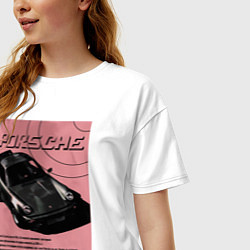 Футболка оверсайз женская Porsche 911 авто, цвет: белый — фото 2