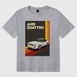 Футболка оверсайз женская Audi Quattro автомобиль, цвет: меланж