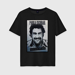 Женская футболка оверсайз Escobar draw portrait