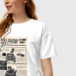 Футболка оверсайз женская Ford ретро, цвет: белый — фото 2