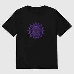Женская футболка оверсайз Декоративная мандала фиолетового цвета