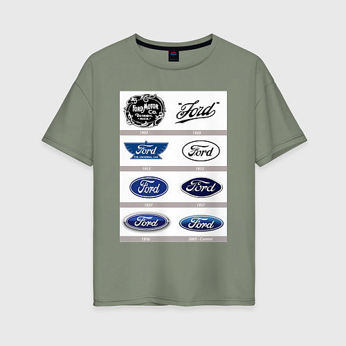 Женская футболка оверсайз Ford логотип / Авокадо – фото 1