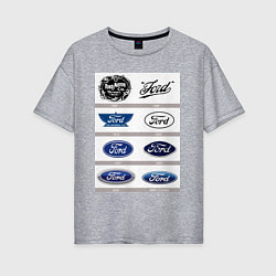 Футболка оверсайз женская Ford логотип, цвет: меланж