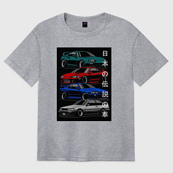 Женская футболка оверсайз JDM автомобили