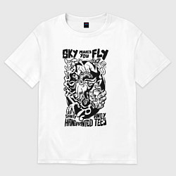 Футболка оверсайз женская Небо зовёт летать, цвет: белый