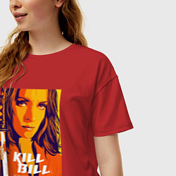 Футболка оверсайз женская Kill bill - Uma Thurman, цвет: красный — фото 2