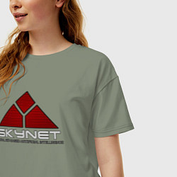 Футболка оверсайз женская Skynet - cyberdyne, цвет: авокадо — фото 2