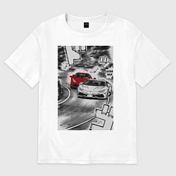 Футболка оверсайз женская Lamborghini initial d, цвет: белый