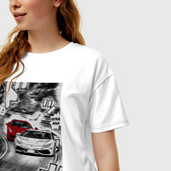 Футболка оверсайз женская Lamborghini initial d, цвет: белый — фото 2