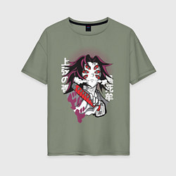 Женская футболка оверсайз Клинок рассекающий демонов 1 Высшая Луна Кокушибо