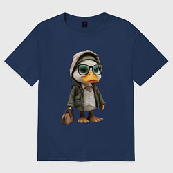 Женская футболка оверсайз Утка с сумкой