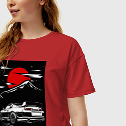 Футболка оверсайз женская Toyota Supra jdm гоночный, цвет: красный — фото 2