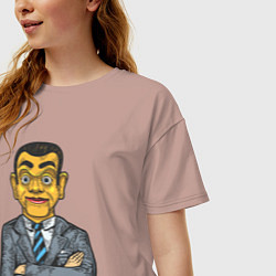 Футболка оверсайз женская Человек кукла, цвет: пыльно-розовый — фото 2