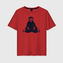 Футболка оверсайз женская Yoga monkey, цвет: красный