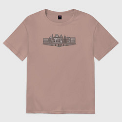 Футболка оверсайз женская Город Женева, цвет: пыльно-розовый