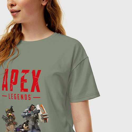 Женская футболка оверсайз Легенды Апекса / Авокадо – фото 3