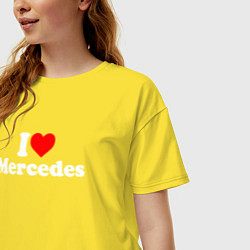 Футболка оверсайз женская I love Mercedes, цвет: желтый — фото 2