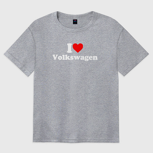 Женская футболка оверсайз I love Volkswagen / Меланж – фото 1
