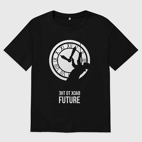 Женская футболка оверсайз Back to the future clocks / Черный – фото 1
