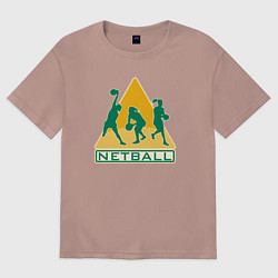 Футболка оверсайз женская Netball, цвет: пыльно-розовый