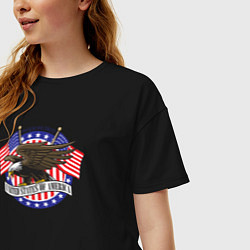 Футболка оверсайз женская United States of America, цвет: черный — фото 2