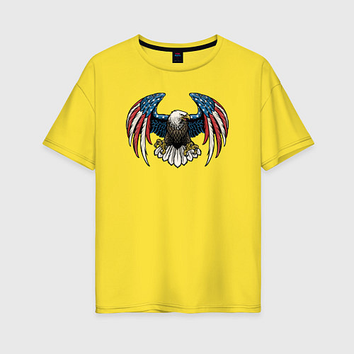 Женская футболка оверсайз Америка орёл / Желтый – фото 1