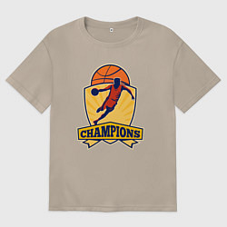 Футболка оверсайз женская Champion basketball, цвет: миндальный