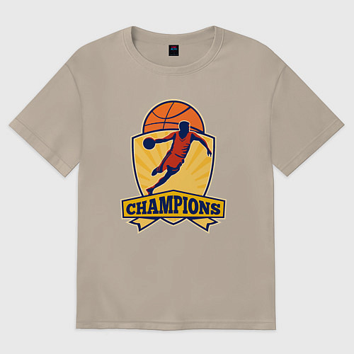 Женская футболка оверсайз Champion basketball / Миндальный – фото 1