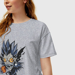 Футболка оверсайз женская Тетрадь смерти Рюк мульт Death Note, цвет: меланж — фото 2