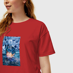 Футболка оверсайз женская Техен вода, цвет: красный — фото 2