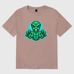 Футболка оверсайз женская Alien power, цвет: пыльно-розовый