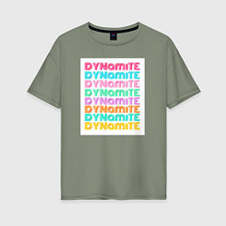 Футболка оверсайз женская BTS Dynamite, цвет: авокадо